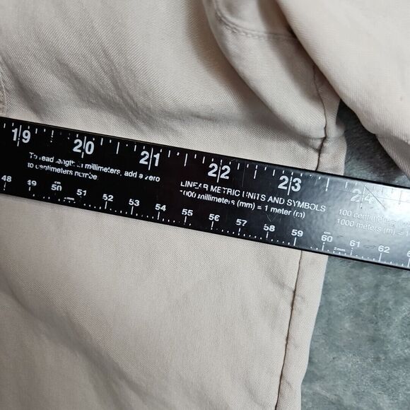 Laura Scott Beige Xl 100% silk blouse short sleeve button front - Picture 3 of 8